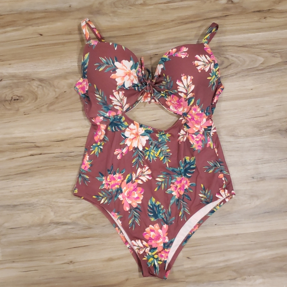 Floral one piece swimsuit